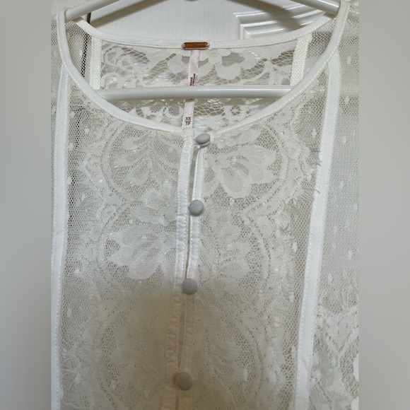 Free People White Lace Long Sleeve Top - Picture 5 of 8
